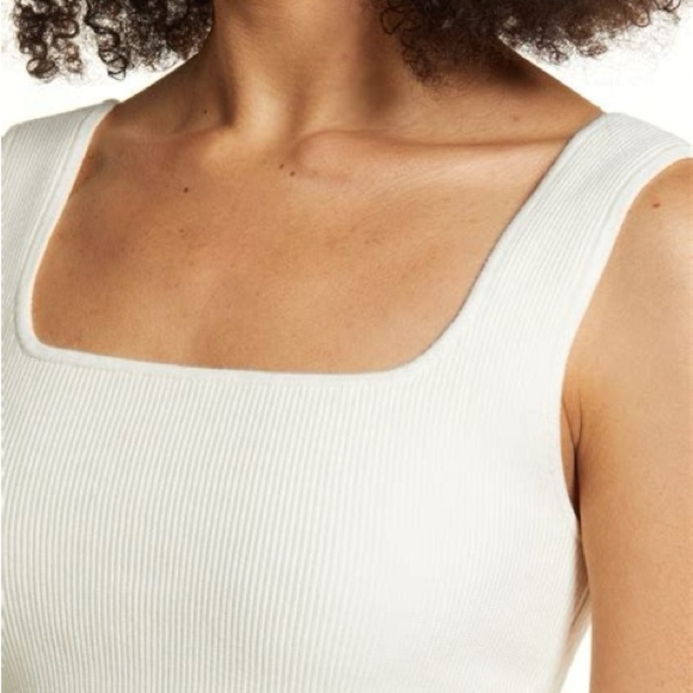 Reformation Julia Ribbed Square Neck Tank